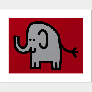 Minimal Animals Ultimate Gray Elephant Self Portrait Posters and Art